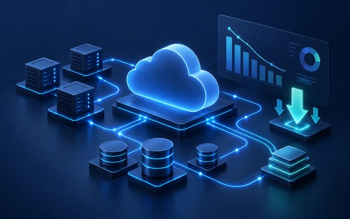 Abstract VexEagle cloud engineering artwork for AWS Cost Optimization: A Practical Infrastructure Review Checklist