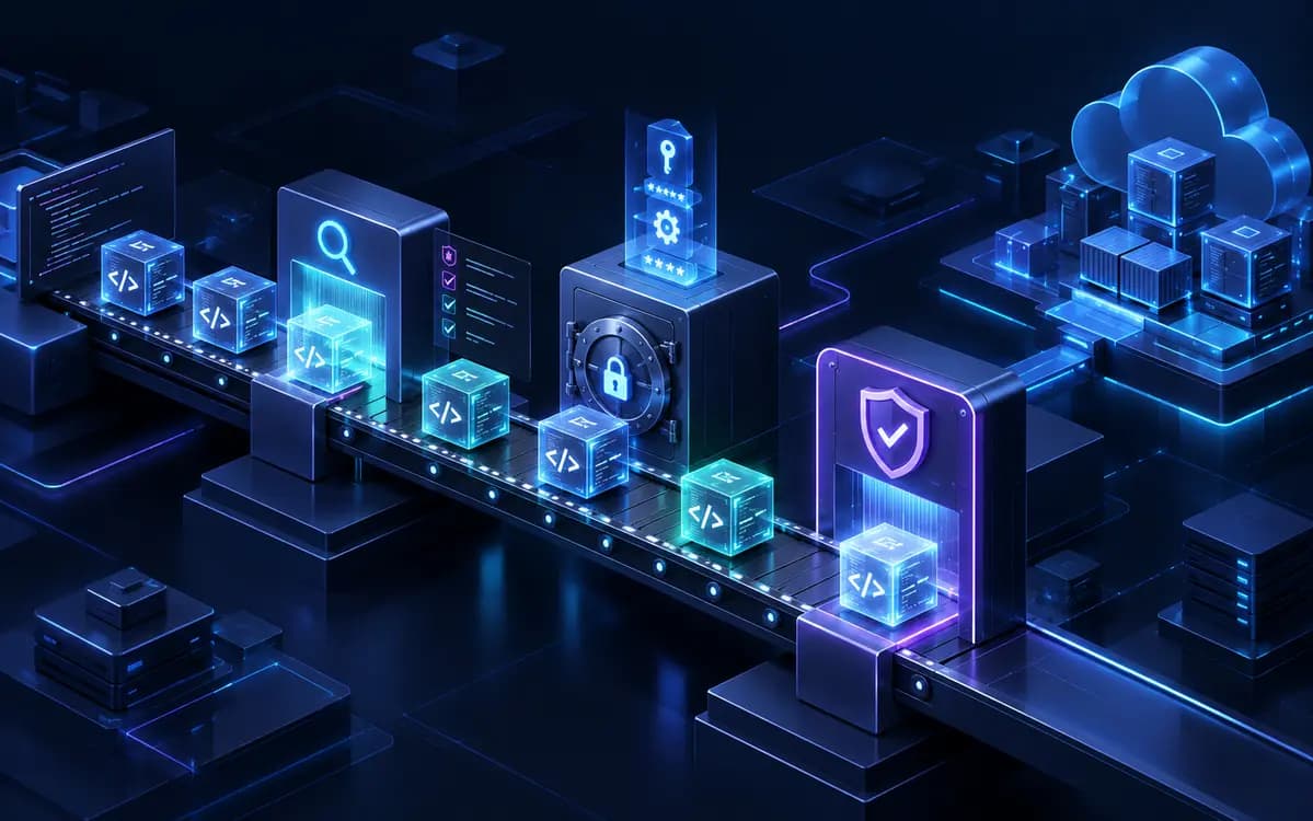 Abstract VexEagle cloud engineering artwork for DevSecOps: Adding Security to Your CI/CD Pipeline